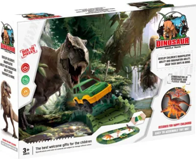 Produktbild von Variable Strecke mit Dinosauriern 100 Teile