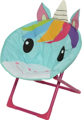 A children's folding chair designed to look like a unicorn.