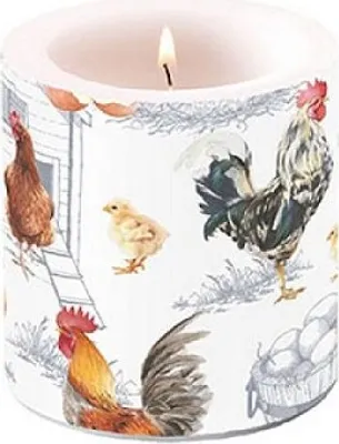 Produktbild von Ambiente Kaars klein Chicken Farm Ø7,5xh8cm Paraffine