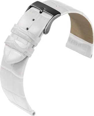 Produktbild von Minott Rainbow Ersatzband Uhrenarmband Kalbsleder Band weiß 22106S, Anstoß:18 mm