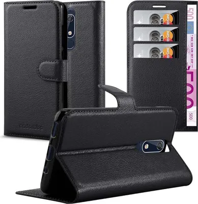 Produktbild von Cadorabo Hülle für Nokia 5.1 Schutz Hülle in Schwarz Handyhülle Etui Case Cover Magnetverschluss