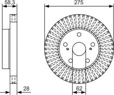 Produktbild von 2x BOSCH Bremsscheibe 0 986 479 A97 58 5mm 275mm