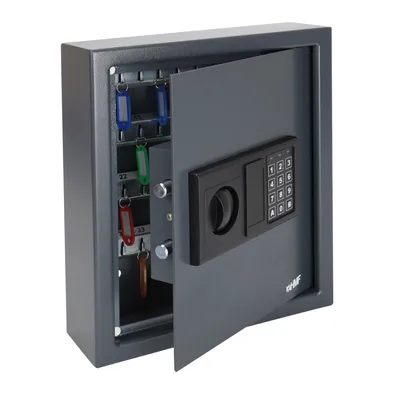 Produktbild von Schlüsseltresor mit Elektronikschloss & 48 Haken, 36x30x10 cm, HMF, Anthrazit