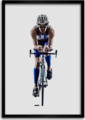 Produktbild von Bild - Bilderrahmen - 50 cm x 70 cm - MDF - Rahmen - Wandkunst Radfahrer