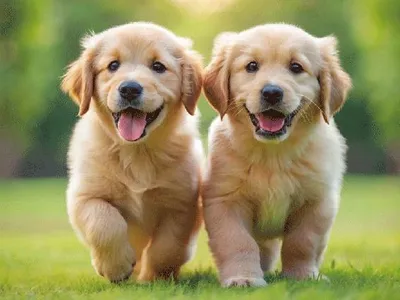 Produktbild von TischSet 3 D Hunde, Golden Retriever Welpen, Platzset 2erSet Platzdeckchen Poster Bilder Hund Tier