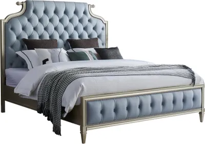 Produktbild von Chesterfield Echtes Holz Bett Design Betten Klassische Luxus Schlafzimmer Neu
