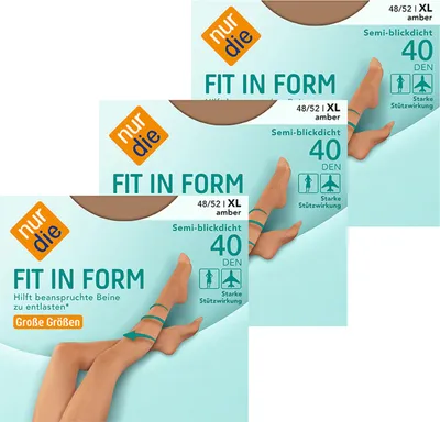 Produktbild von NUR DIE Fein-strumpfhose girls strumpfhose stockings Fit in Form Große Größen 40 DEN amber 52