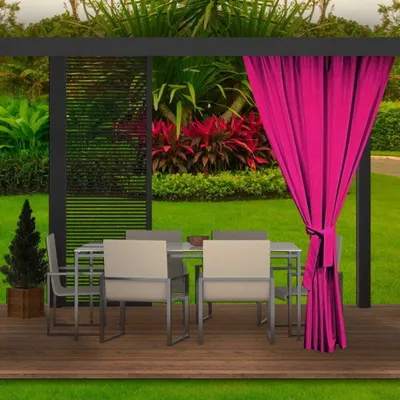 Zdjęcie produktu dla Zasłona ogrodowa 155x220cm różowa 1 szt | zasłona na taras balkon | zasłona zewnętrzna wodoodporna | zasłona na zewnątrz | zasłona do ogrodu
