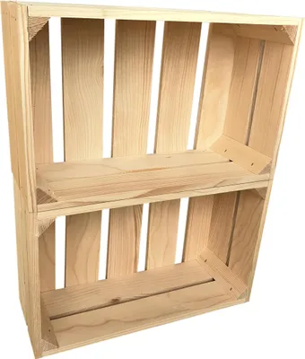 Produktbild von 2er Set Natur Holzkisten 25 x 40 x 30 cm massive Weinkisten in vielen Farben zur Auswahl Holz Kisten Obstkisten Apfelkisten, holzregal.