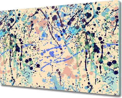Produktbild von Glas-Herdabdeckplatte Glaskeramikkochfeld-Abdeckung Spritzschutz - 80x52 cm - Aquarell gelb blau