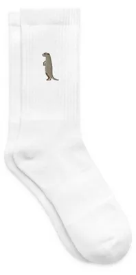 Produktbild von Spreadshirt Bestickt Erdmännchen Tennissocken, 42-46, Weiß