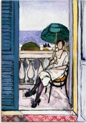 Produktbild von ARTland Leinwandbild Frau auf einem Balkon. 1919-20 Größe: 70x100 cm