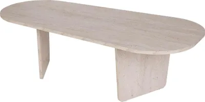 Produktbild von Skye Decor, Ovalis - Travertine, Couchtisch, Travertin, 100 % Melaminplatte, 130 x 65 x 40 cm