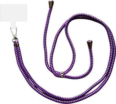 Produktbild von Smartphonica Telefonkabel Universal - verstellbare abnehmbare Schnur für Mobiltelefon - 150 CM - Telefonkette Lila Weiß