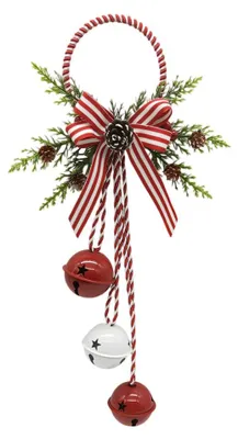 Weihnachtsglocke mit Tannenzapfen und Schleife, 45 cm