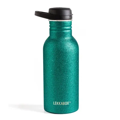 Produktbild von Edelstahlflasche mit Trinkverschluss, 500 ml, Lekkabox – Aquaglitter