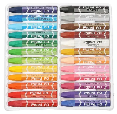 Productafbeelding van Oliepastels - 24 kleuren, zachte oliekrijtjes - Levendige en romige textuur, ideaal voor tekenen