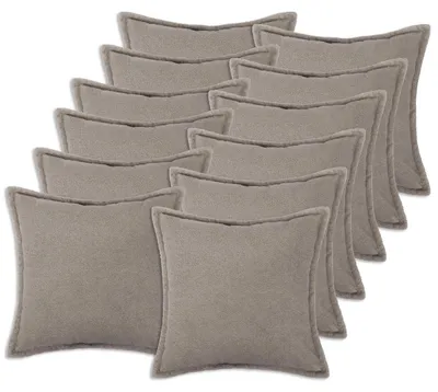 Imagen del producto de vidaXL Fundas de cojín, 12 unidades, HOUTEN, gris claro, 45 x 45 cm, tejido bouclé