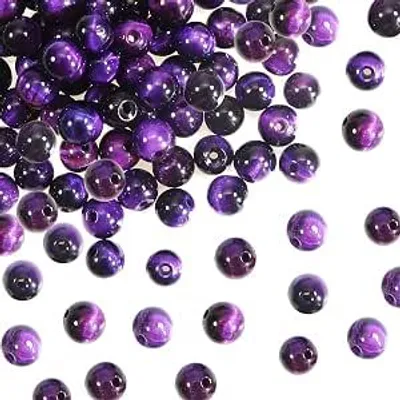 Produktbild von Natuurstenen Perlen 50 Stück Lila - Tijgeroog - Edelstenen für Schmuck