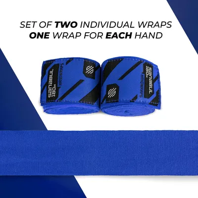 Produktbild von Boxbandagen elastisch, 450 cm, blau, für das Sparring