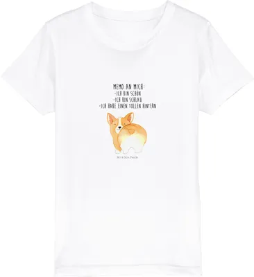 Produktbild von Mr. & Mrs. Panda Kleinkinder T-Shirt Corgi Po 12-14 Jahre (152/164) - Weiß - Geschenk, Corgie, Hund, Teenager, Kinder Jungen, Kindershirt, Baumwolle, Spruch, Sprüche, Süß