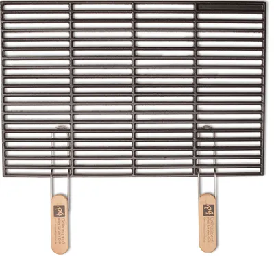 Image de Grille de barbecue en fonte, dimensions 60 x 40 cm, avec poignées