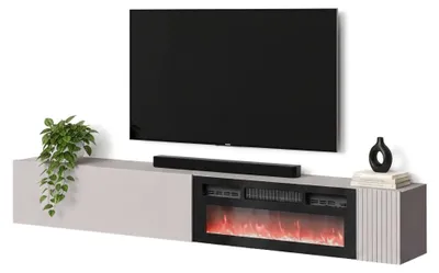 Image de Sindia - Meuble TV, 200x30x31h cm Beige, une Étagère