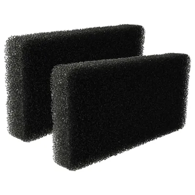 Two black foam filters are shown against a white background.
