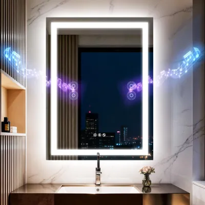 LED-Badspiegel 50x70 cm, Bluetooth, Anti-Beschlag, dimmbar