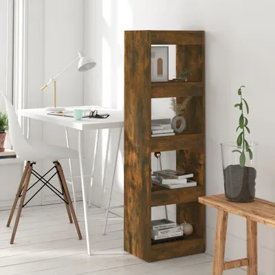 Produktbild von The Living Store Bücherregal/Raumteiler Räuchereiche 40x30x135 cm