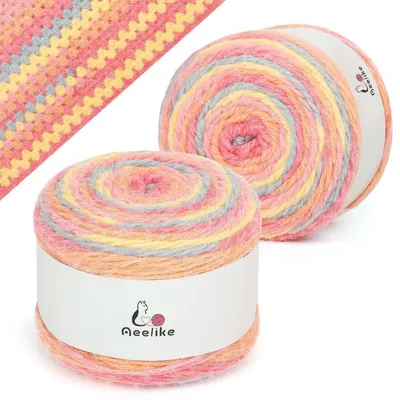 Image de Fil de dégradé pour le crochet et le tricot, 380g de laine ombrée, 800m, douce, à fibres longues, acrylique/nylon, couleur 02