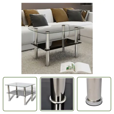 Image de The Living Store Table basse en verre 2 niveaux