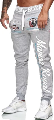 Produktbild von Herren Jogginghose | Freizeithose | Marine 512  Grau/Weiß XXL