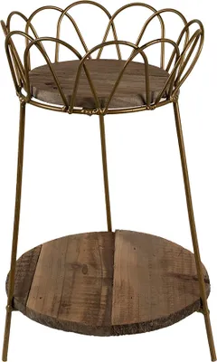Produktbild von Clayre & Eef Pflanzentischchen Ø 21x32 cm Goldfarbig Braun Eisen
