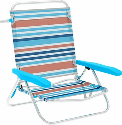 Immagine prodotto di Marbueno Sedia pieghevole 5 posizioni Alluminio Arancione e Blu Spiaggia Piscina 63X76X78 cm