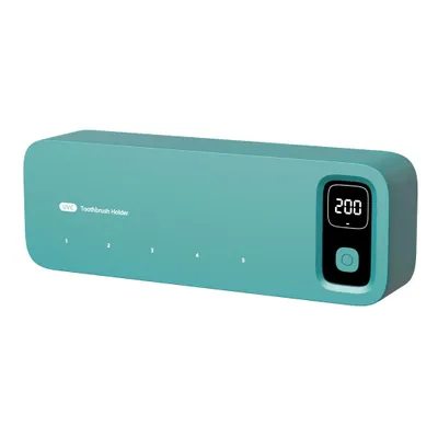 Imagen del producto de Esterilizador de cepillos de dientes con luz UV, secador automático, estante de baño eléctrico para montaje en pared sin necesidad de taladrar