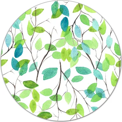 Produktbild von Glas-Herdabdeckplatte Glaskeramikkochfeld-Abdeckung Schneideplatten - 40 cm - Grüne Blätter Kunst