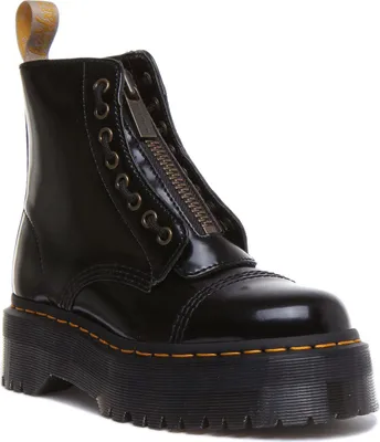 Produktbild von Dr Martens Vegan S clair Frauen 8 Öse Reißverschluss Zunge Plattform Stiefel Schwarz – 6,5 UK - 40 EU - 8,5 F US / Schwarz
