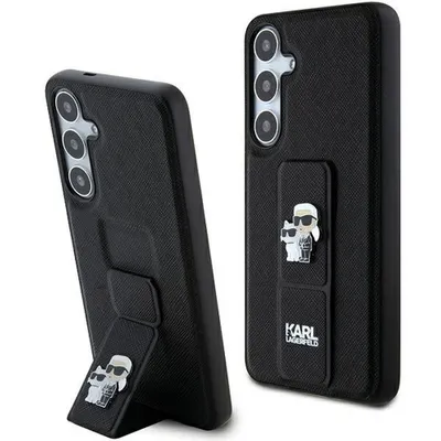 Obrázok produktu pre Puzdro Karl Lagerfeld Gripstand Saffiano Karl&Choupette Pins pre Samsung Galaxy S24+ - čierne