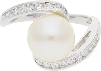 Produktbild von JuwelmaLux Ring Silber 925 mit synth. Zirkonia und Süßwasser Zuchtperle JL10-07-2807 57