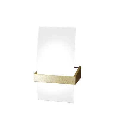 Immagine prodotto di Applique Contemporanea Wood Metallo Foglia Oro Vetro Bianco 1 Luce G9