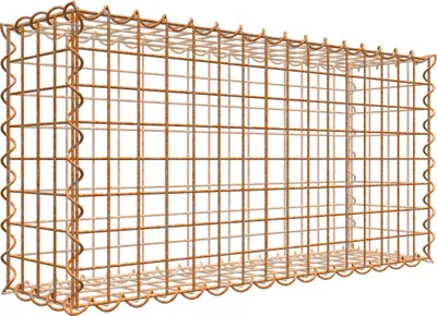 Produktbild von Rostige Gabione 80 cm x 40 cm x 20 cm (L x H x T), Maschenweite 5 cm x 5 cm, Spirale