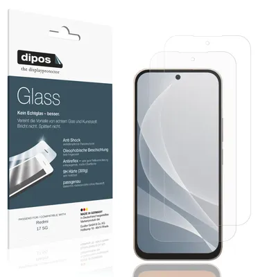 Produktbild von 2x Schutzfolie für Redmi 17 5G matt - Anti-Shock 9H Folie dipos Glass Kunststoffglas