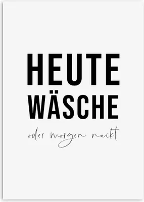 Produktbild von Poster Badezimmer HEUTE WÄSCHE DIN A3