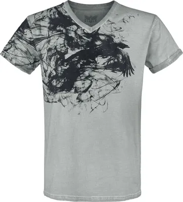 Produktbild von Black Premium by EMP Herren hellgraues T-Shirt mit Print 3XL