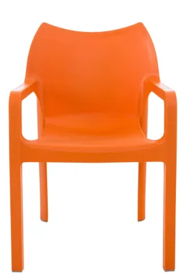 Produktbild von CLP 2er Set Stapelstuhl DIVA Kunststoff-Gartenstuhl mit Armlehnen,orange