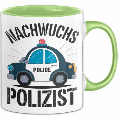 Produktbild von Polizist Tasse Geschenk Lustige Geschenkidee Spruch Nachwuchs Polizist (Grün)