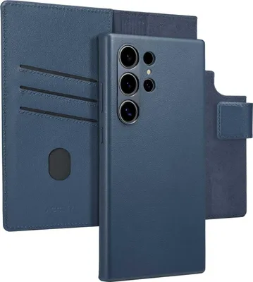 Zdjęcie produktu dla Accezz Leather Bookcase 2-w-1 z MagSafe dla Samsung Galaxy S24 Ultra - Nightfall Blue