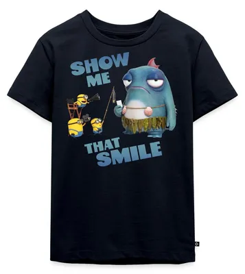 Produktbild von Spreadshirt Minions Show Me That Smile Phillip Kinder Premium T-Shirt, 110/116 (4 Jahre), Navy