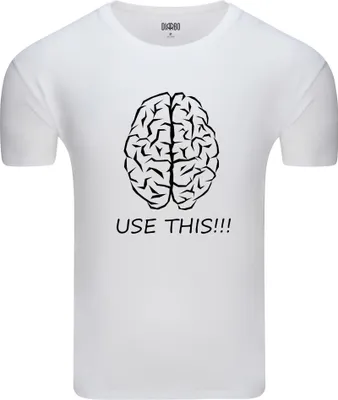 Produktbild von Diarbo Herren T-Shirt mit Lustiger Aufdruck Lustiges Gehirn Weiß Gr.M